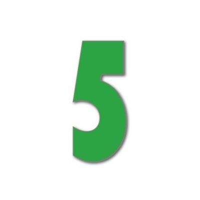Numero civico Bauhaus 5 - verde chiaro - 15 cm / 5,9'' / 150 mm