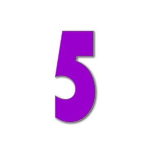House Number Bauhaus 5 - purple - 15cm / 5.9'' / 150mm