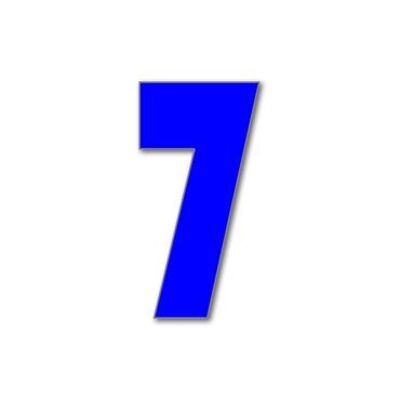 Número de casa Bauhaus 7 - azul - 15cm / 5.9'' / 150mm