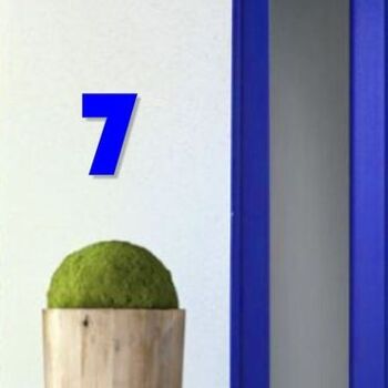 Numéro de maison Bauhaus 7 - bleu - 15cm / 5.9'' / 150mm 3