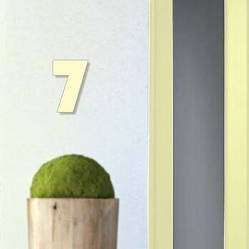 Numéro de maison Bauhaus 7 - ivoire - 15cm / 5.9'' / 150mm 3