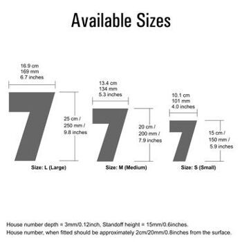 Numéro de maison Bauhaus 7 - ivoire - 15cm / 5.9'' / 150mm 7