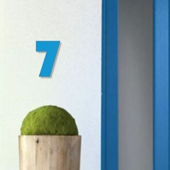 Numéro de maison Bauhaus 7 - bleu clair - 15cm / 5.9'' / 150mm 3