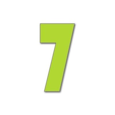 House Number Bauhaus 7 - lime green - 15cm / 5.9'' / 150mm