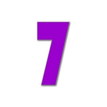 Numéro de maison Bauhaus 7 - violet - 15cm / 5.9'' / 150mm 1