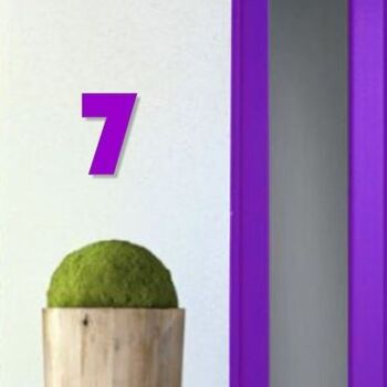 Numéro de maison Bauhaus 7 - violet - 15cm / 5.9'' / 150mm 3