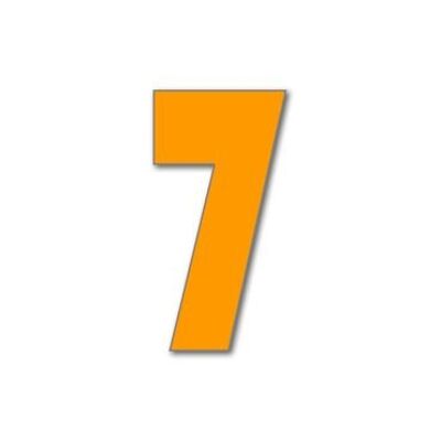 Numero civico Bauhaus 7 - arancione - 20 cm / 7,9'' / 200 mm