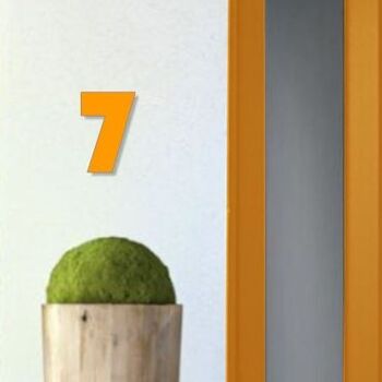 Numéro de maison Bauhaus 7 - orange - 20cm / 7.9'' / 200mm 3