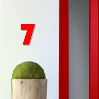 Numéro de maison Bauhaus 7 - rouge - 20cm / 7.9'' / 200mm 3