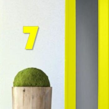 Numéro de maison Bauhaus 7 - jaune - 20cm / 7.9'' / 200mm 3