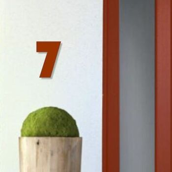 Numéro de maison Bauhaus 7 - marron - 25cm / 9.8'' / 250mm 3