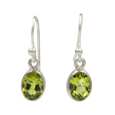 Sundari Oval Shaped Faceted Gem-set Dangle Earrings / SKU110