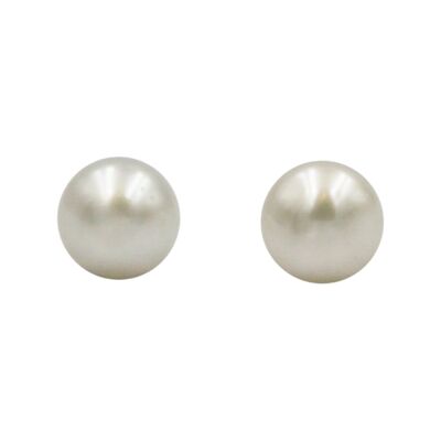 Simple Full Sphere Pearl Stud Earring / SKU163