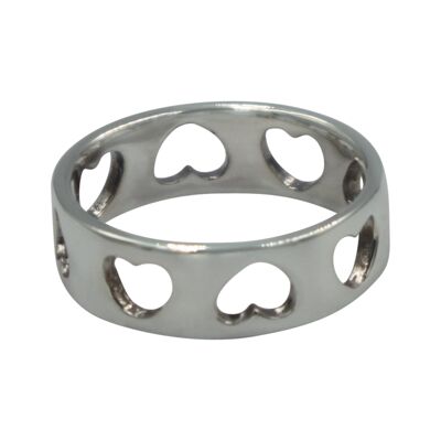 Sterling Silver Opened Hearts Band / SKU189