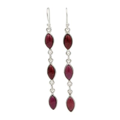 Handcrafted Sequential Drop Earring With Falling 6 Gemstones / SKU192