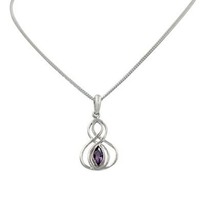 Double Infinity Pendant With a Facted Gemstone / SKU223