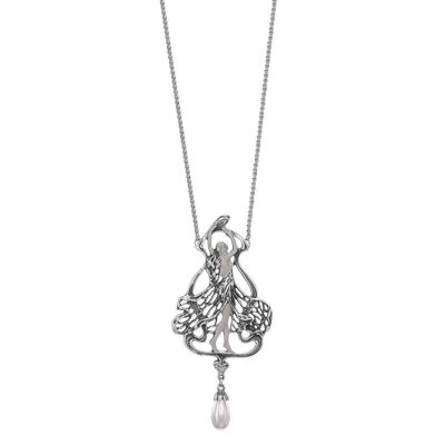 Timeless Classics Art Nouveau Winged Woman Pearl Necklace / SKU227
