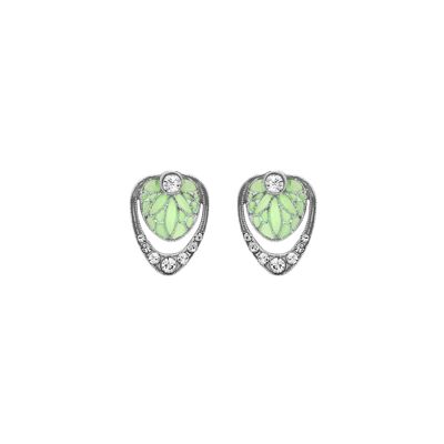 Timeless Classics Art Deco Sterling Silver  Leafe Earring With Plique a Jour Design / SKU243