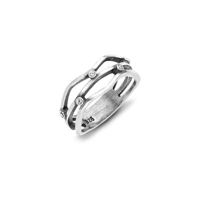 Timeless Classics Art Deco Sterling Silver Intertwined Ring / SKU262