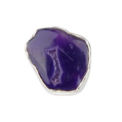 Beautiful Colour of Royal Purple Agate Sterling Silver Statement Ring / SKU264