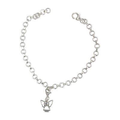 Sterling Silver Handcrafted Guardian Angel Bracelet / SKU298