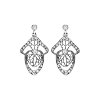 Timeless Classics Art Victoriana Sterling Silver  Leafe Drop Earring With Whiplash Design / SKU300