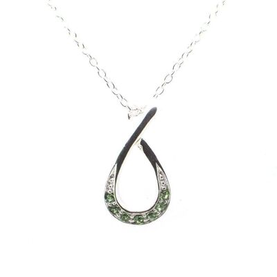 Pendant With a Green, Violet or Clear Faceted Zirconia / SKU346