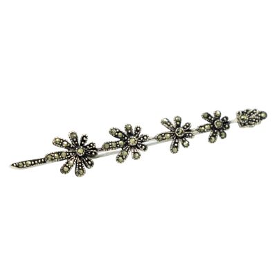 Sterling Silver and Marcasite Petals Brooch / SKU373