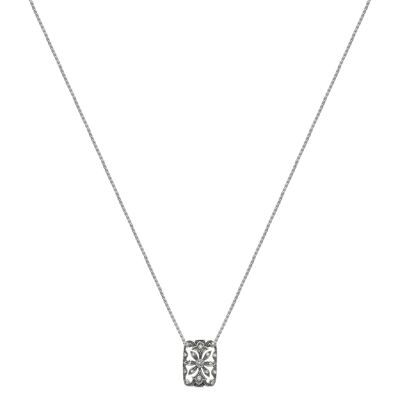 Timeless Classics Art Victoriana Sterling Silver  Petal Pendant With Crystal Studded Petals / SKU385
