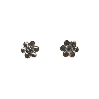 Sundari Daisy Flower Stud Earring With a Natural Coloured Gemstone / SKU448