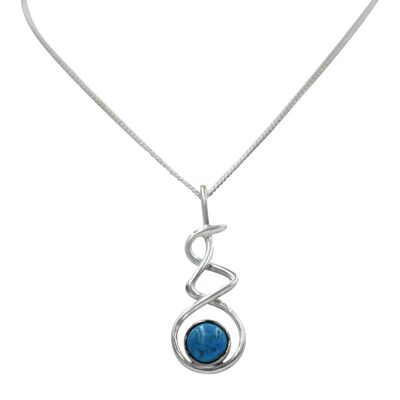 A-swirly-unique-and-elegant-sterling-silver-pendant-carrying-a-range-of-gems / SKU455