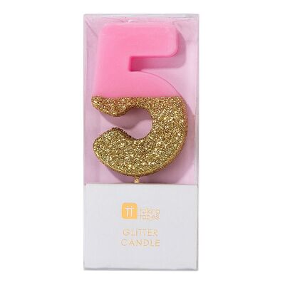 We Heart Birthdays Glitter Candle - 5