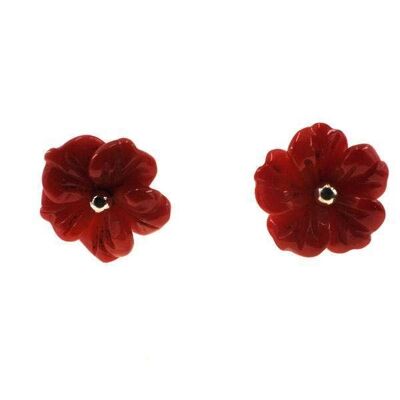 Flower Shaped Stud Earrings Coral / SKU495