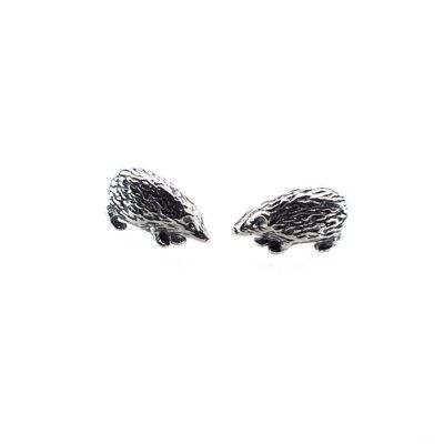 Earrings Plain Silver Stud *hedgehog* / SKU512