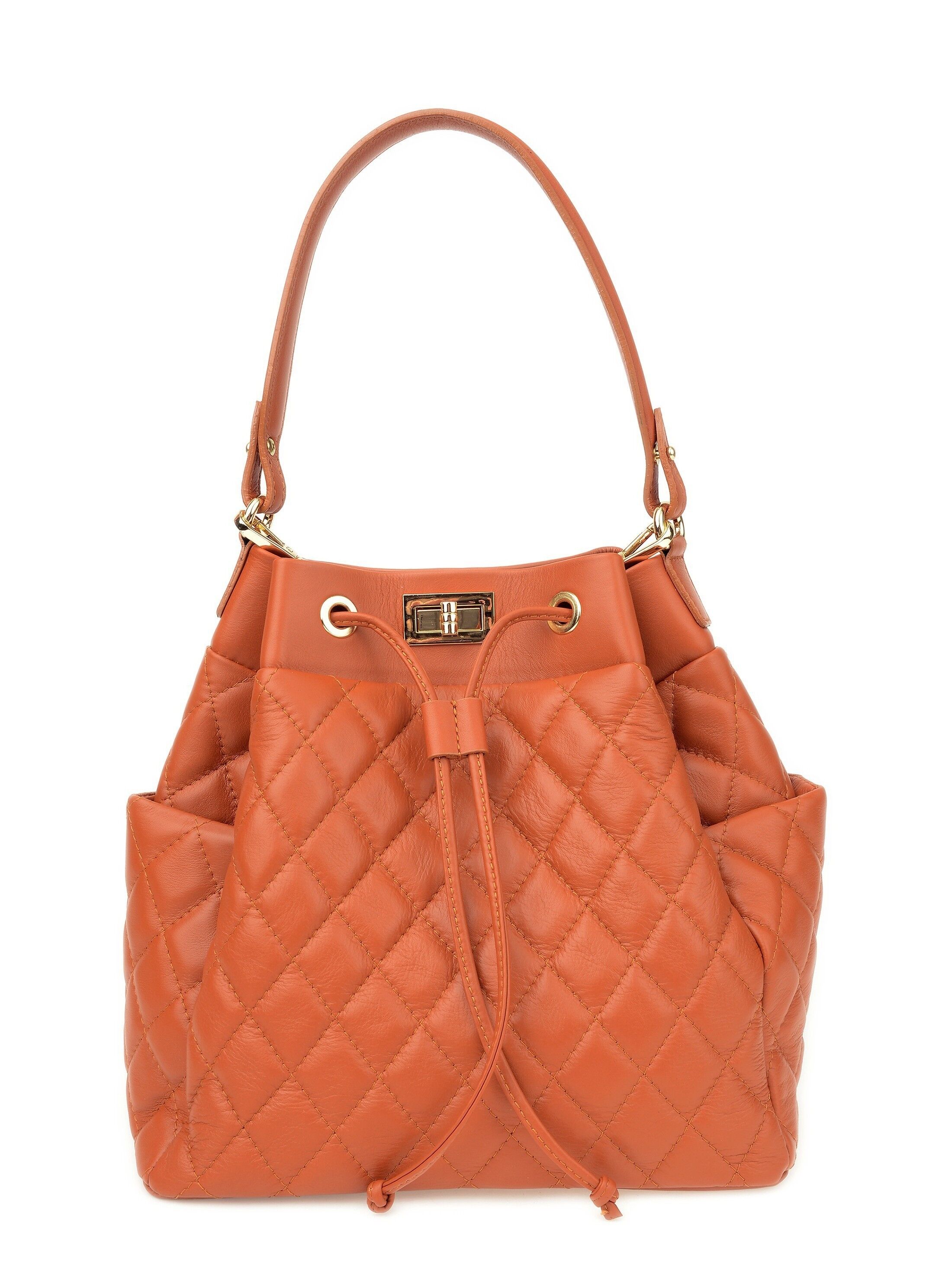 SS22 RM 2195_COGNAC_Borsa con manico superiore