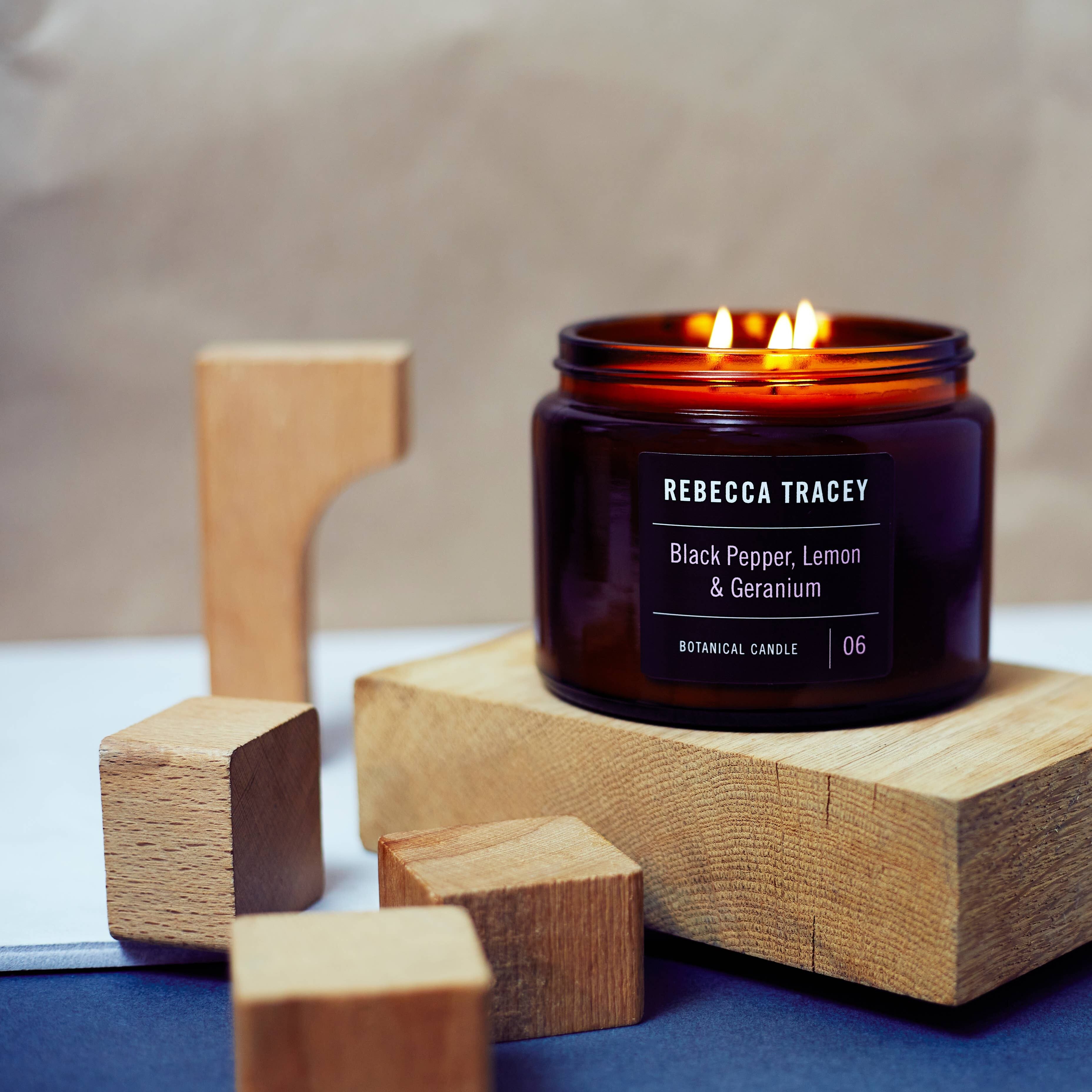 Black Pepper, Lemon & Geranium 3 Wick Candle