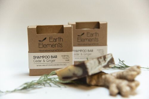 Shampoo Bar - Cedar&Ginger with Raw Cacao - normal to oily hair
