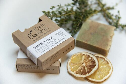 Shampoo Bar - Lemon&Thyme with Turmeric and Spirulina - normal to oily hair