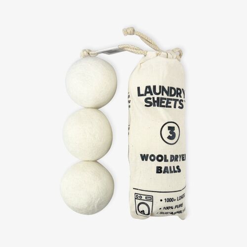 Laundry Sheets - Wool Dryer Balls (3-pack)