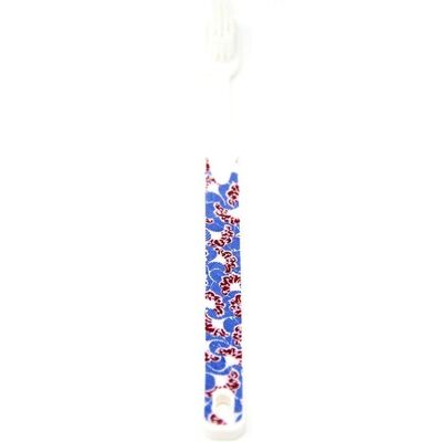 WAX ecological toothbrush with blue & red print medium