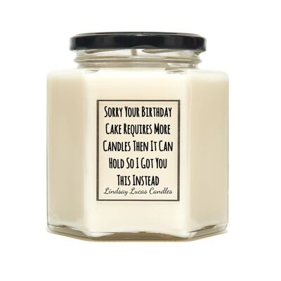 Sorry, Funny birthday gift Scented Candle - Small