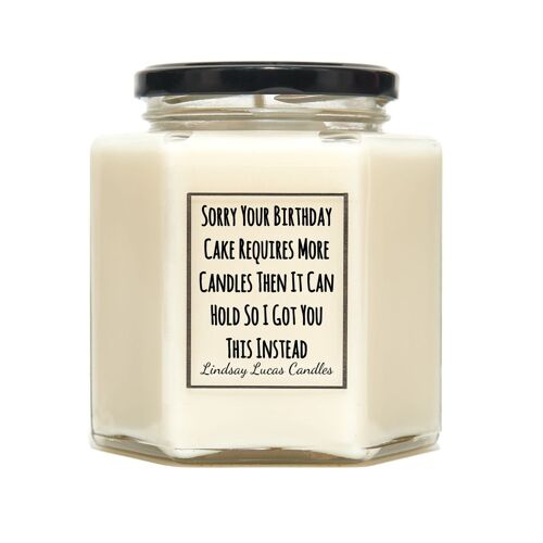 Sorry, Funny birthday gift Scented Candle - Medium