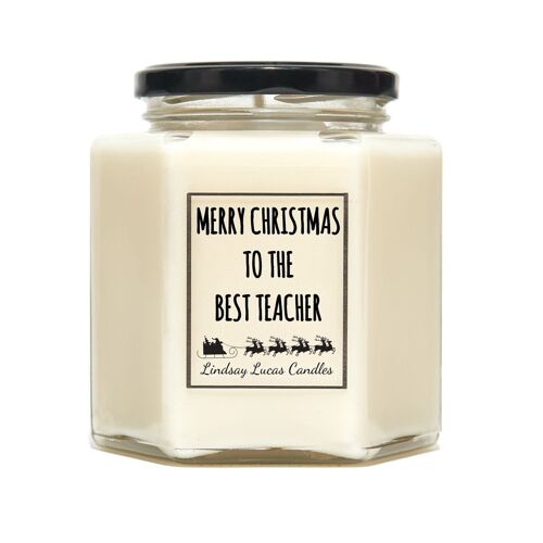 Merry Christmas Best Teacher Scented Candles - Medium