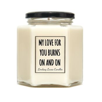 Bougie Parfumée My Love For You Burns On and On - Moyenne 1