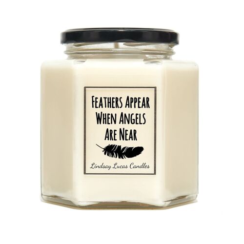 Feathers Appear When Angels Are Near Scented Candle - Large