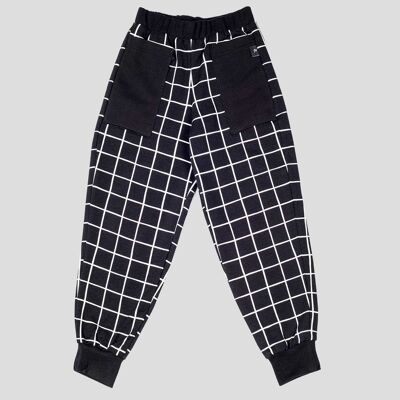 PANTALON BAGGY DE SPORT À CARREAUX NOIR