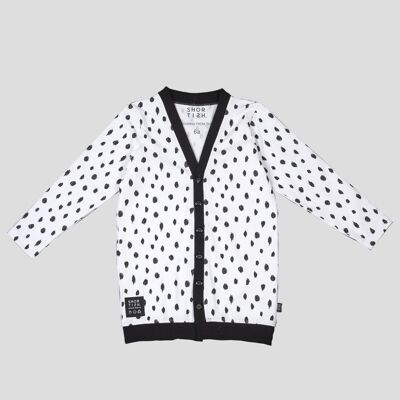 CARDIGAN BLANC À POIS