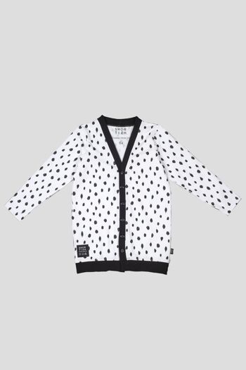 CARDIGAN BLANC À POIS 1