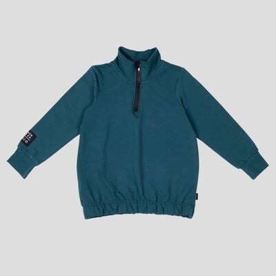 Sudadera zipper petróleo