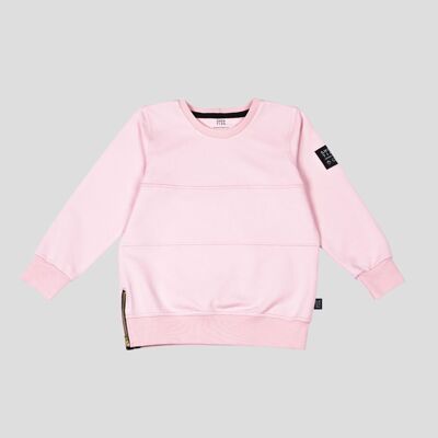 Sudadera rosa con cremallera bloques